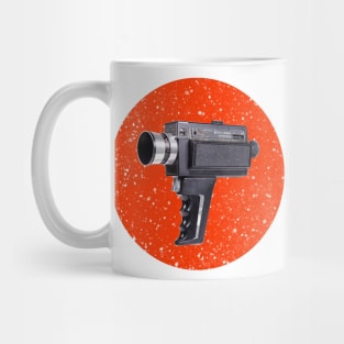 Vintage Cinecam orange background Mug